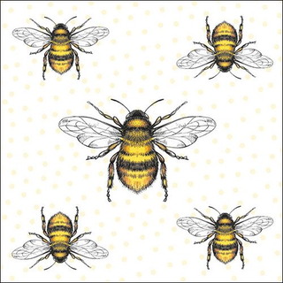 Ambiente Serviette Flying Bees wei/gelb